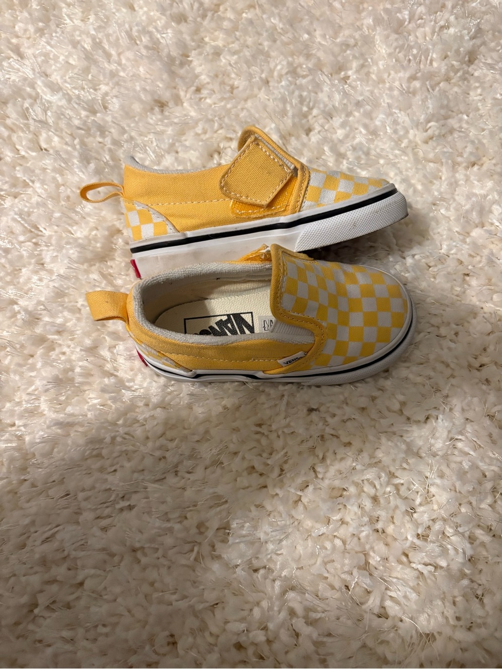 Vans Kids Yellow Checkerboard Slip-On Sneakers